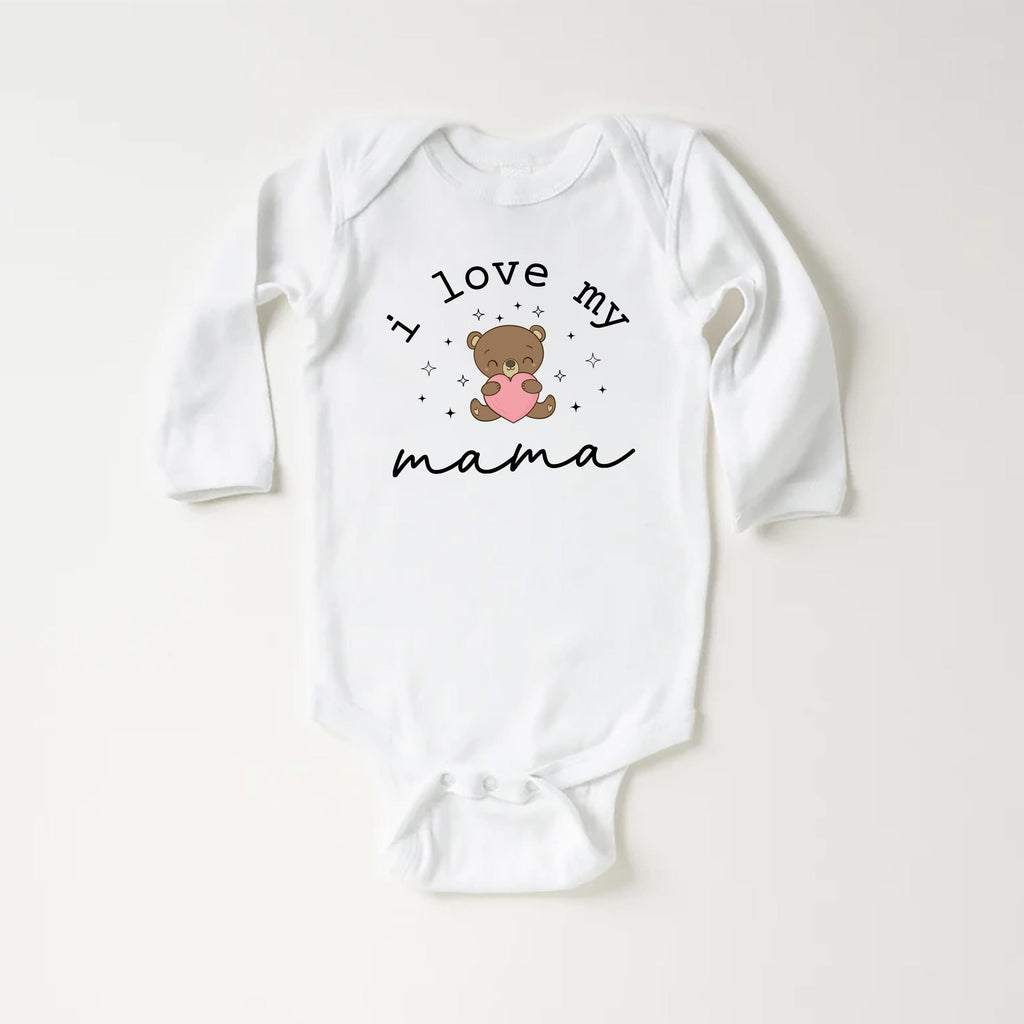 I Love My Mama Onesie, Baby Bodysuit, Baby Shirt, Toddler Sweatshirt - Vintage Baby Outfit, Mama and Baby Gift, Retro Mother’s Day Clothes
