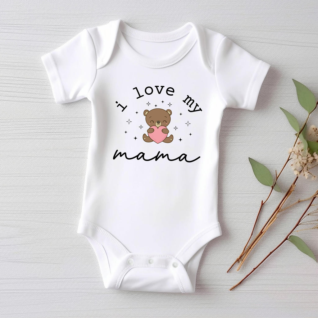 I Love My Mama Onesie, Baby Bodysuit, Baby Shirt, Toddler Sweatshirt - Vintage Baby Outfit, Mama and Baby Gift, Retro Mother’s Day Clothes