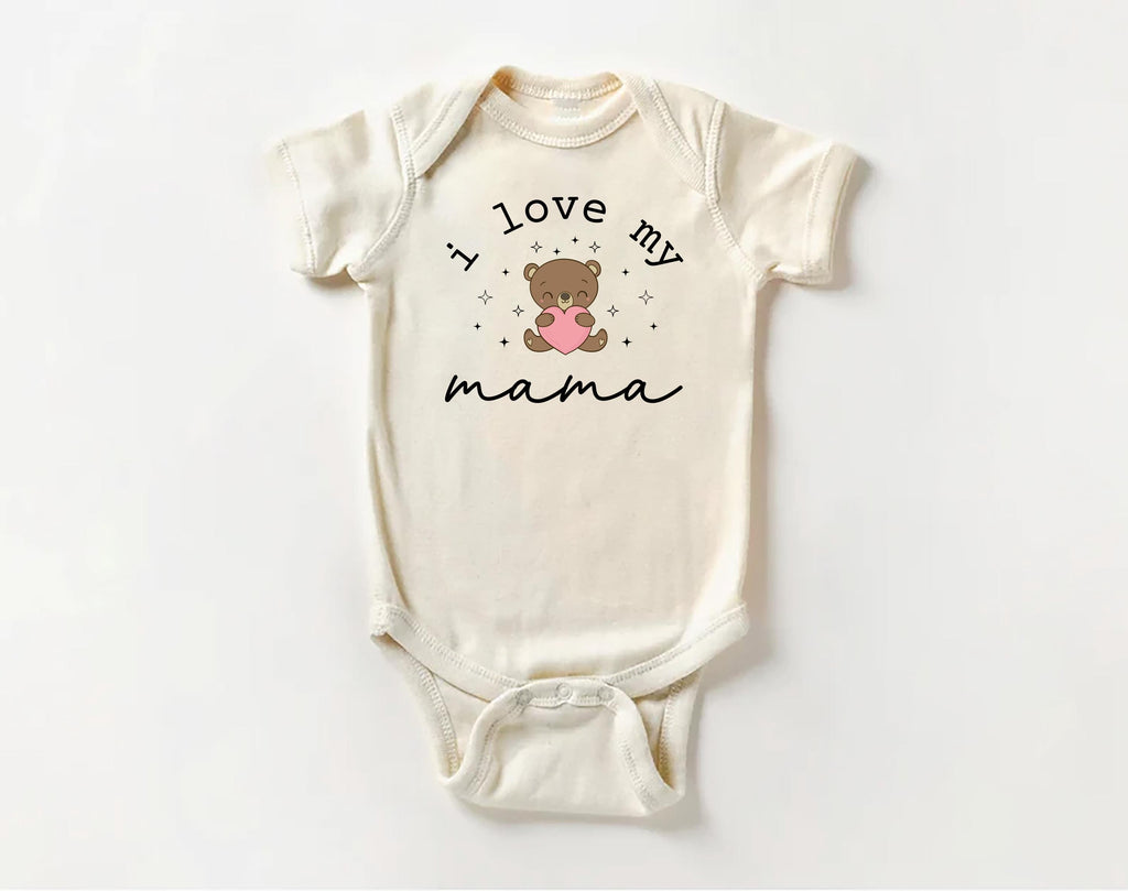I Love My Mama Onesie, Baby Bodysuit, Baby Shirt, Toddler Sweatshirt - Vintage Baby Outfit, Mama and Baby Gift, Retro Mother’s Day Clothes