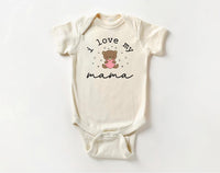 I Love My Mama Onesie, Baby Bodysuit, Baby Shirt, Toddler Sweatshirt - Vintage Baby Outfit, Mama and Baby Gift, Retro Mother’s Day Clothes