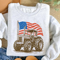 Vintage American Flag Tractor Sweatshirt