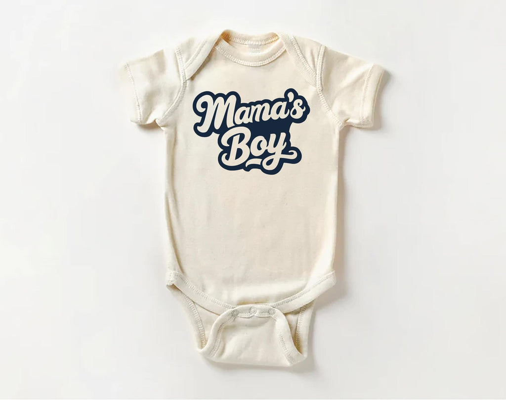 Mama’s Boy Baby Shirt, Onesie, Baby Bodysuit, Toddler Sweatshirt - Retro Boys Outfit, Cute Mama and Son Gift, Vintage Baby Shower Clothes
