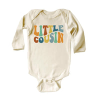 Little Cousin Onesie, Baby Bodysuit, Baby Shirt, Toddler Sweatshirt - Retro Matching Cousin Outfit, Family Baby Gift for Playdates & Photos