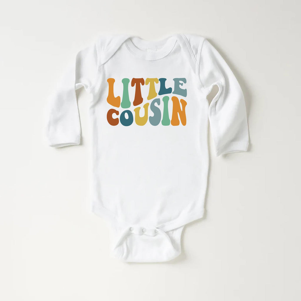Little Cousin Onesie, Baby Bodysuit, Baby Shirt, Toddler Sweatshirt - Retro Matching Cousin Outfit, Family Baby Gift for Playdates & Photos