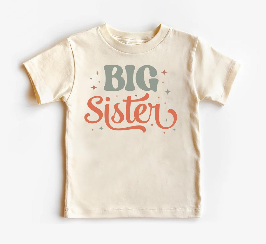 Retro Big Sister Onesie, Baby Bodysuit, Baby Shirt, Toddler Sweatshirt, Rainbow Sibling Outfit, Big Sister Gift, Colorful Family Clothes