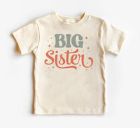 Retro Big Sister Onesie, Baby Bodysuit, Baby Shirt, Toddler Sweatshirt, Rainbow Sibling Outfit, Big Sister Gift, Colorful Family Clothes