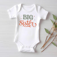Retro Big Sister Onesie, Baby Bodysuit, Baby Shirt, Toddler Sweatshirt, Rainbow Sibling Outfit, Big Sister Gift, Colorful Family Clothes