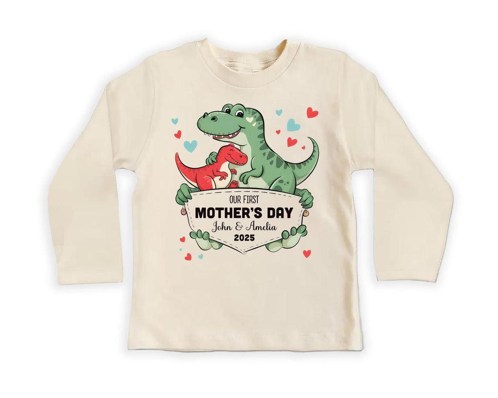 Our First Mother’s Day Onesie, Baby Bodysuit, Baby Shirt, Toddler Sweatshirt - Dinosaur 2025 Mother’s Day Gift, First Mother’s Day Outfit