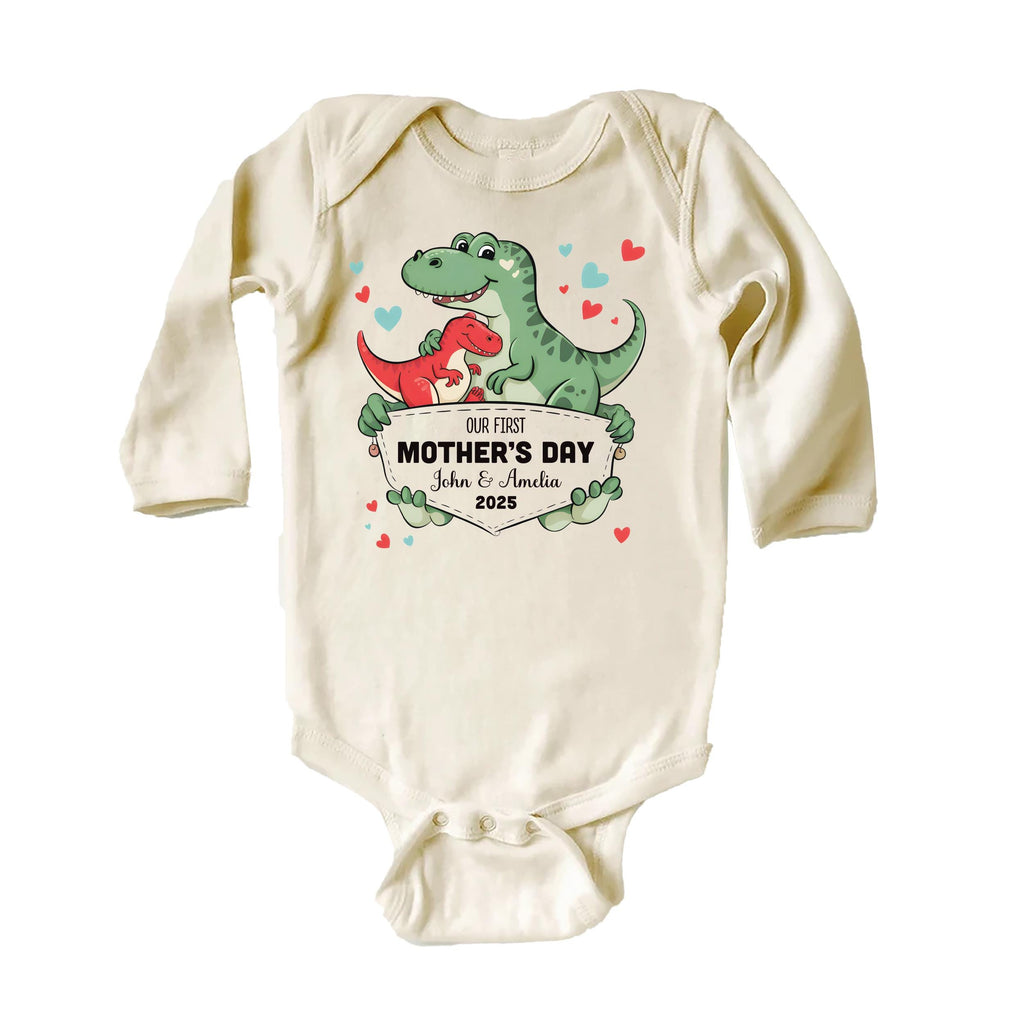 Our First Mother’s Day Onesie, Baby Bodysuit, Baby Shirt, Toddler Sweatshirt - Dinosaur 2025 Mother’s Day Gift, First Mother’s Day Outfit