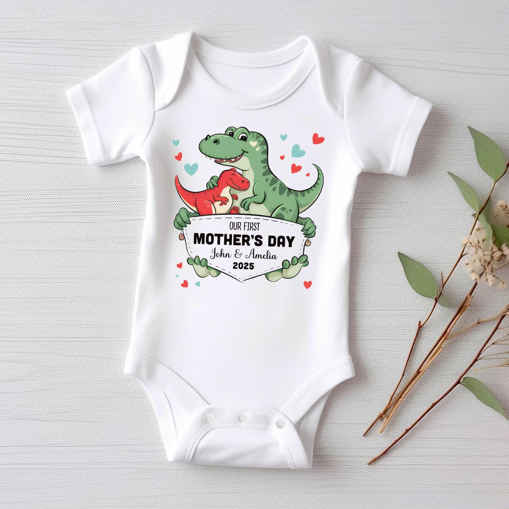 Our First Mother’s Day Onesie, Baby Bodysuit, Baby Shirt, Toddler Sweatshirt - Dinosaur 2025 Mother’s Day Gift, First Mother’s Day Outfit
