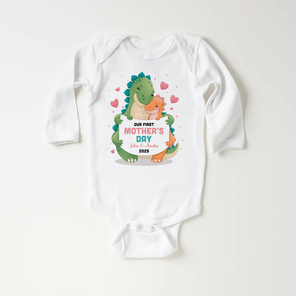 Our First Mother’s Day Onesie, Baby Bodysuit, Baby Shirt, Toddler Sweatshirt - Dinosaur 2025 Mother’s Day Gift, First Mother’s Day Outfit