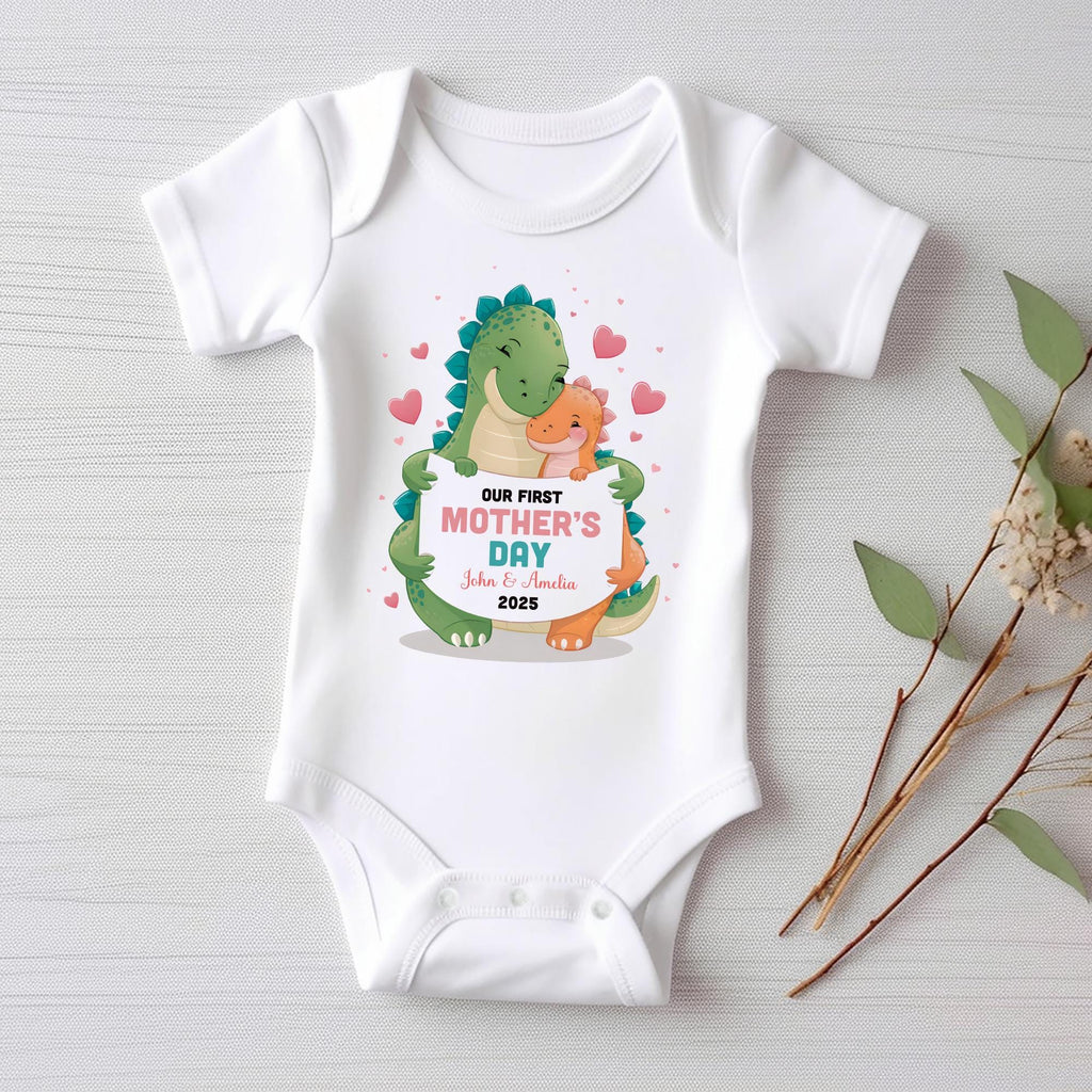 Our First Mother’s Day Onesie, Baby Bodysuit, Baby Shirt, Toddler Sweatshirt - Dinosaur 2025 Mother’s Day Gift, First Mother’s Day Outfit