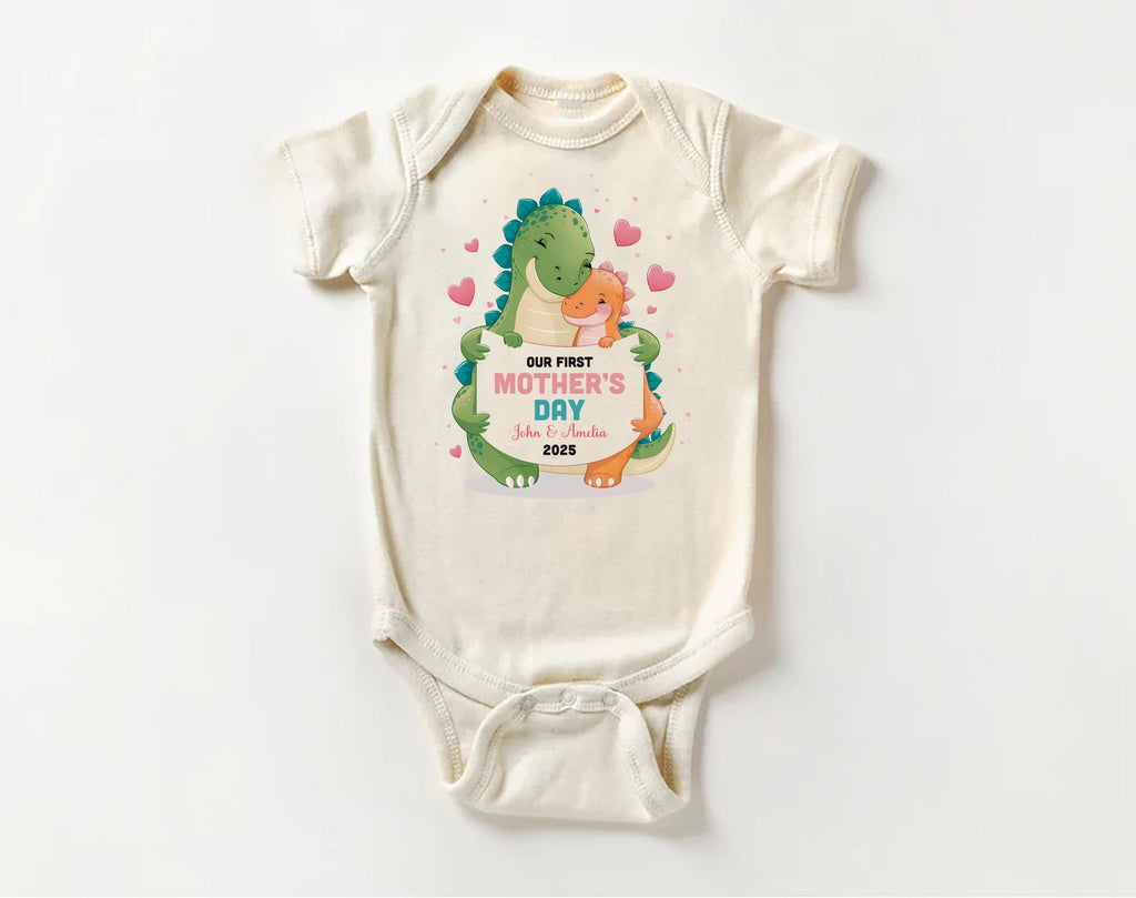 Our First Mother’s Day Onesie, Baby Bodysuit, Baby Shirt, Toddler Sweatshirt - Dinosaur 2025 Mother’s Day Gift, First Mother’s Day Outfit