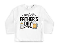 Our First Father’s Day Onesie, Baby Bodysuit, Baby Shirt, Toddler Sweatshirt, Personalized First Fathers Day Gift, Cute Bottle & Beer Outfit