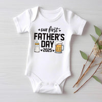 Our First Father’s Day Onesie, Baby Bodysuit, Baby Shirt, Toddler Sweatshirt, Personalized First Fathers Day Gift, Cute Bottle & Beer Outfit