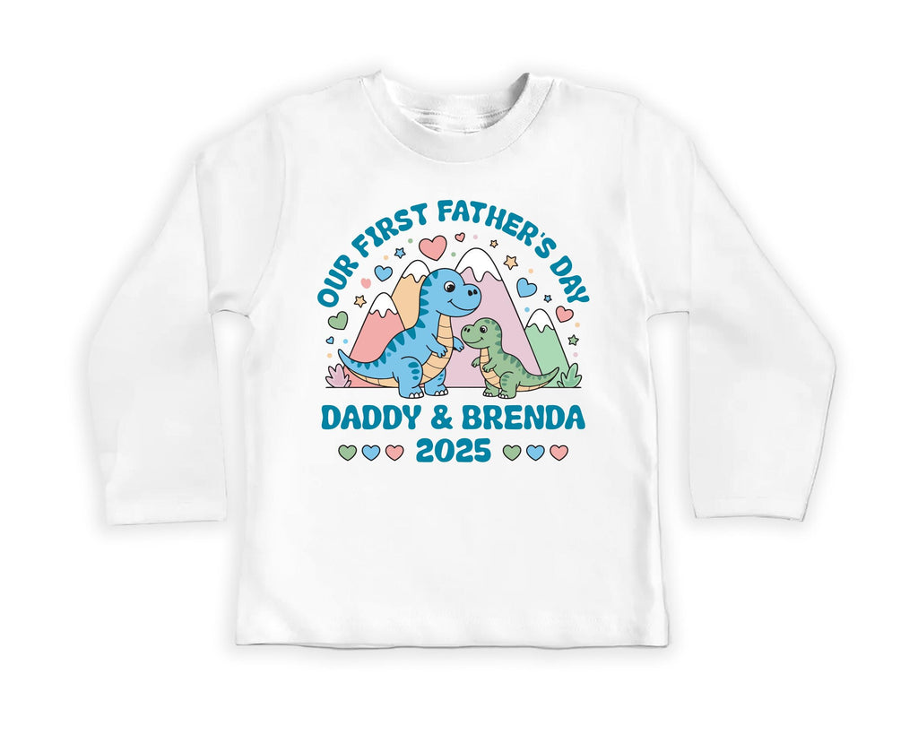 Our First Father’s Day Onesie, Baby Bodysuit, Baby Shirt, Toddler Sweatshirt - Personalized Dinosaur Outfit, Cute First Father’s Day Gift