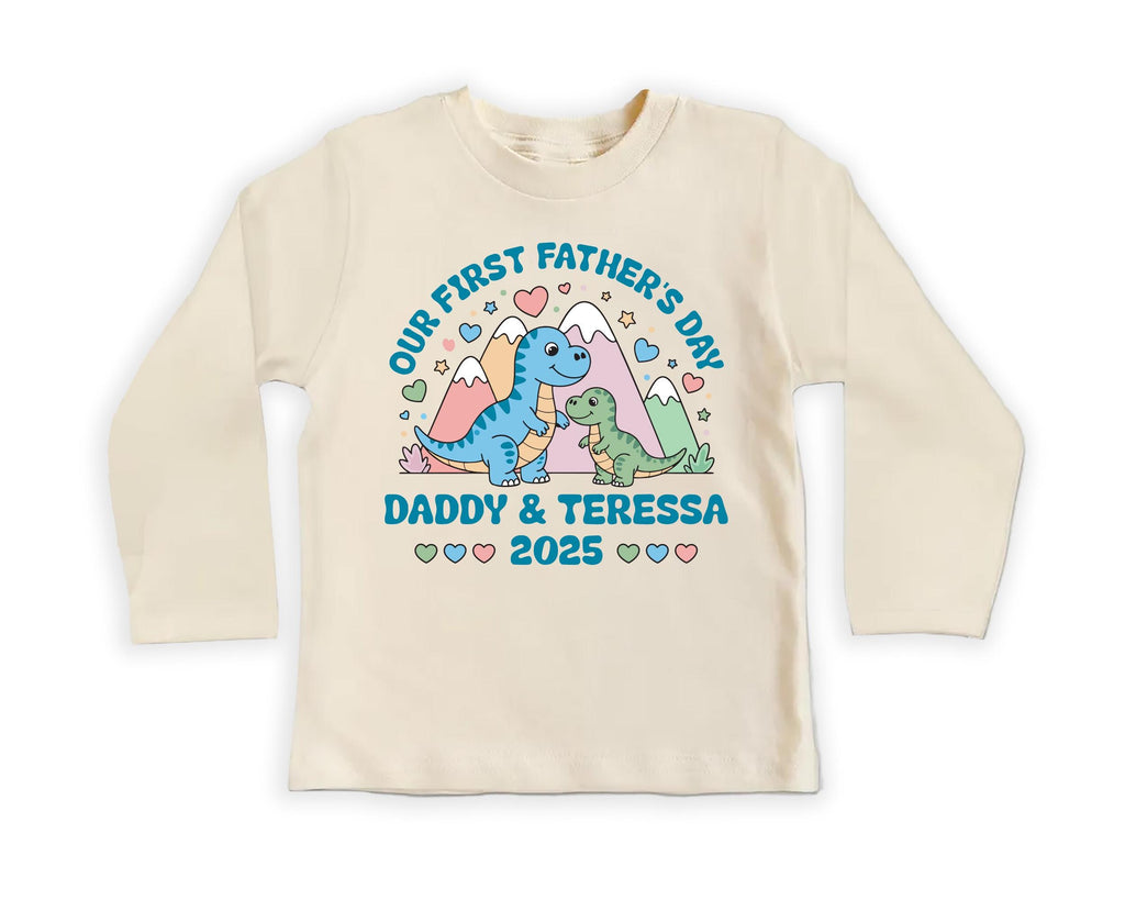 Our First Father’s Day Onesie, Baby Bodysuit, Baby Shirt, Toddler Sweatshirt - Personalized Dinosaur Outfit, Cute First Father’s Day Gift