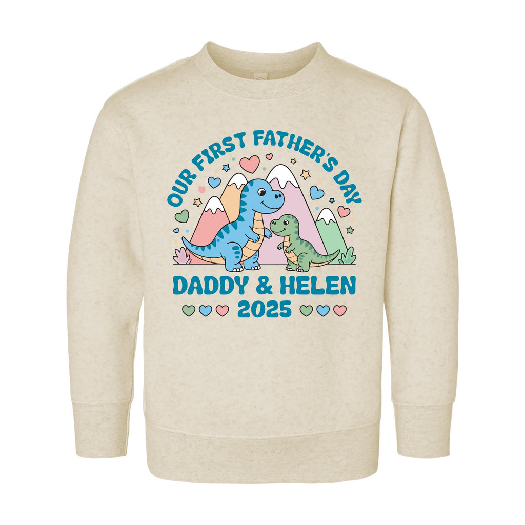Our First Father’s Day Onesie, Baby Bodysuit, Baby Shirt, Toddler Sweatshirt - Personalized Dinosaur Outfit, Cute First Father’s Day Gift