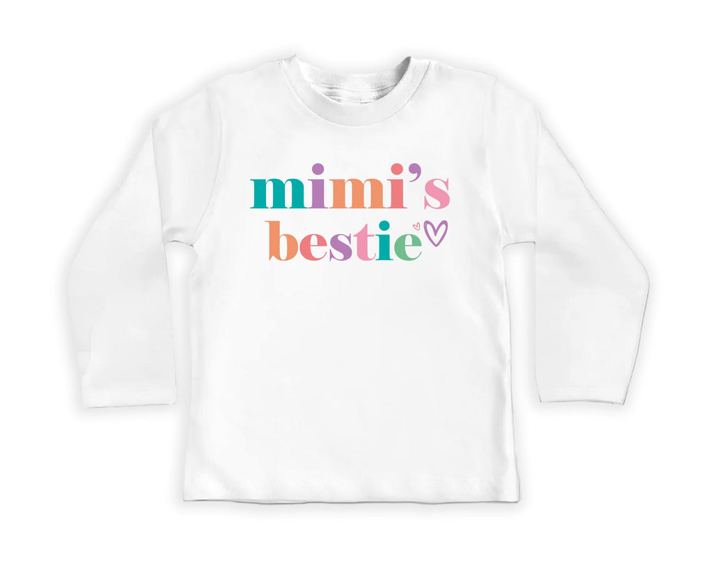Mimi’s Bestie Onesie, Baby Bodysuit, Baby Shirt, Toddler Sweatshirt - Cute I Love My Mimi Outfit, Minimalist Baby Gift, Grandma Baby Clothes