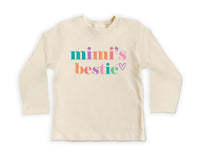 Mimi’s Bestie Onesie, Baby Bodysuit, Baby Shirt, Toddler Sweatshirt - Cute I Love My Mimi Outfit, Minimalist Baby Gift, Grandma Baby Clothes