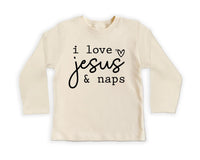 I Love Jesus and Naps Onesie Baby Bodysuit, Baby Shirt, Toddler Sweatshirt, Funny Religious Outfit, Christian Baby Gift, Faith-Based Clothes