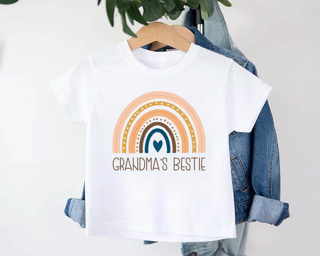 Grandma’s Bestie Onesie, Baby Bodysuit, Baby Shirt, Toddler Sweatshirt - Boho Rainbow Baby Outfit, Cute Grandma Gift, Baby Shower Clothes