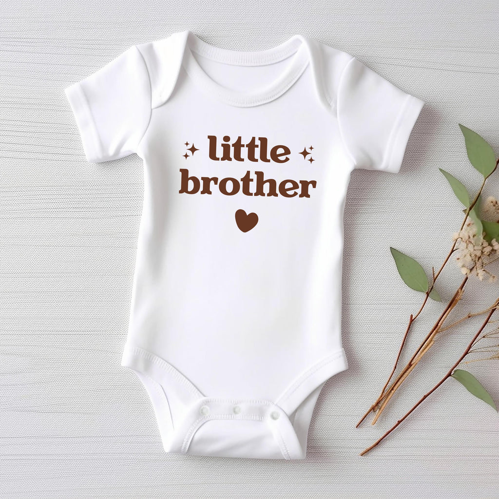 Little Brother Onesie, Baby Bodysuit, Baby Shirt, Toddler Sweatshirt, Retro Lil Brother Outfit, Sibling Gift, New Baby Announcement Clothes