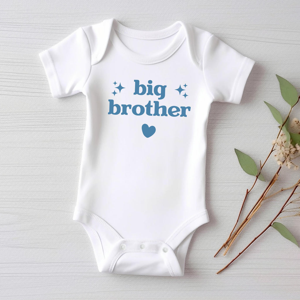 Big Brother Onesie, Baby Bodysuit, Baby Shirt, Toddler Sweatshirt - Cute Retro Pregnancy Announcement, Natural Big Brother Gift for Boys