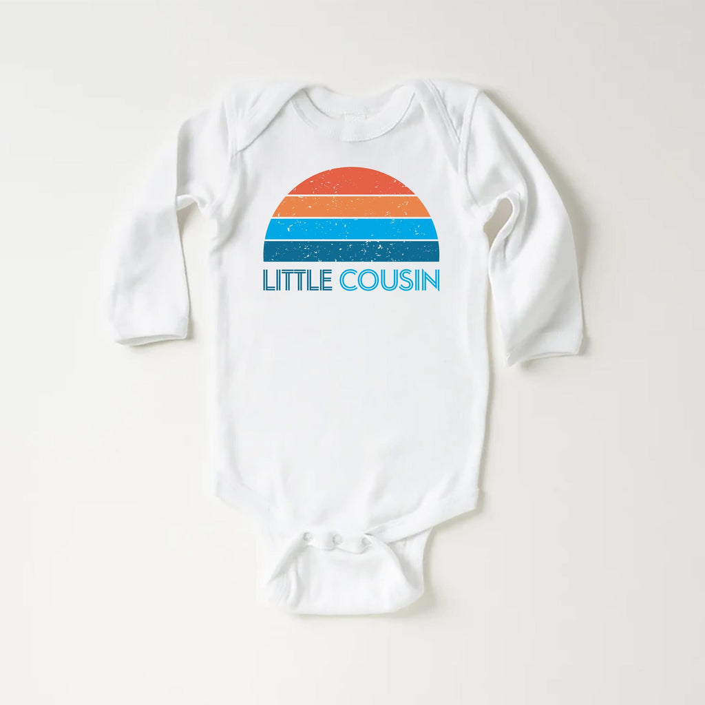 Retro Little Cousin Onesie, Baby Bodysuit, Baby Shirt, Toddler Sweatshirt, Boys Cousin Outfit, Vintage Family Gift, Matching Baby Clothes