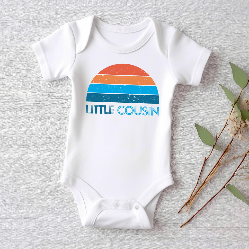 Retro Little Cousin Onesie, Baby Bodysuit, Baby Shirt, Toddler Sweatshirt, Boys Cousin Outfit, Vintage Family Gift, Matching Baby Clothes