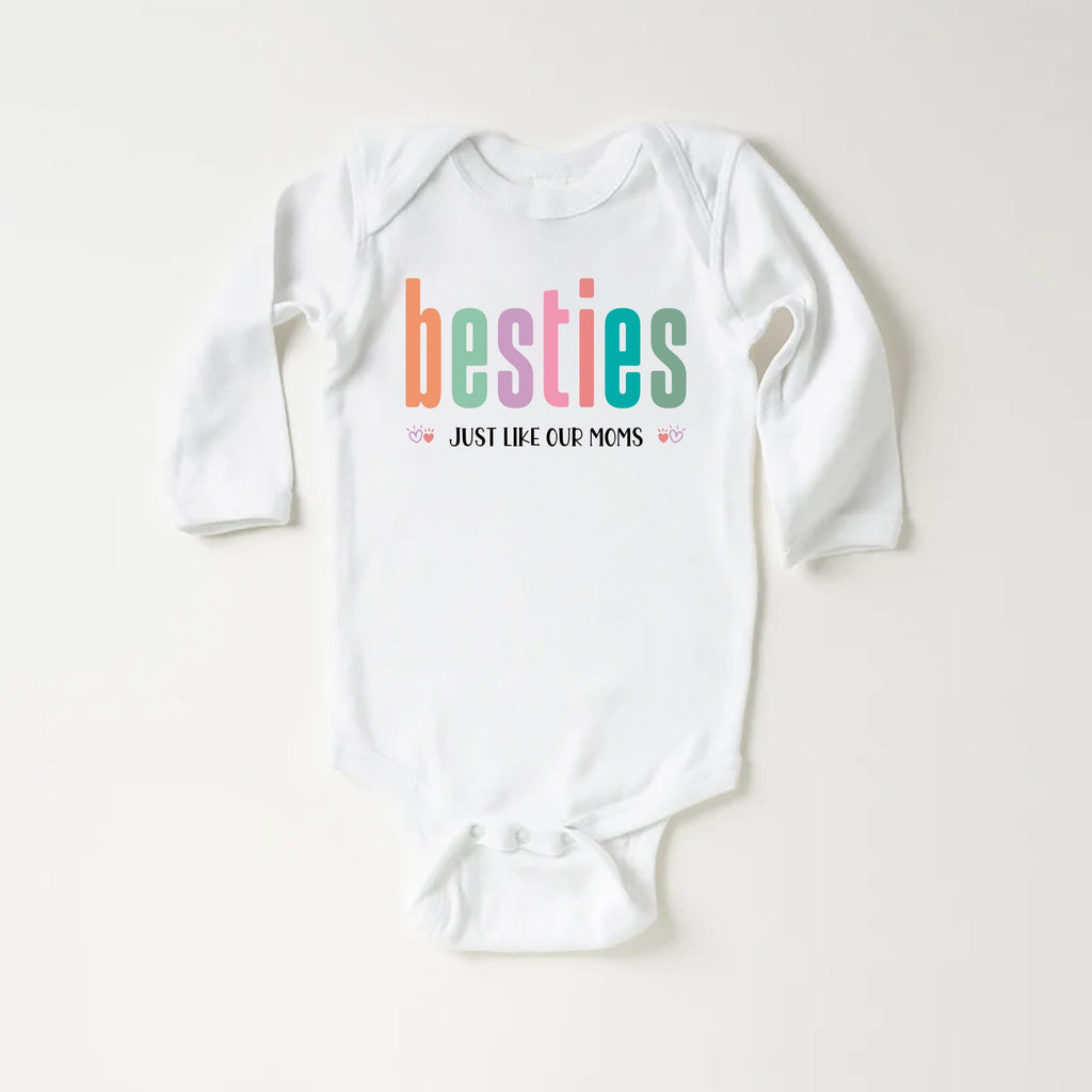 Besties Just Like Our Moms Onesie, Baby Bodysuit, Baby Shirt, Toddler Sweatshirt - Retro Best Friends Outfit, Baby Gift for Little Besties
