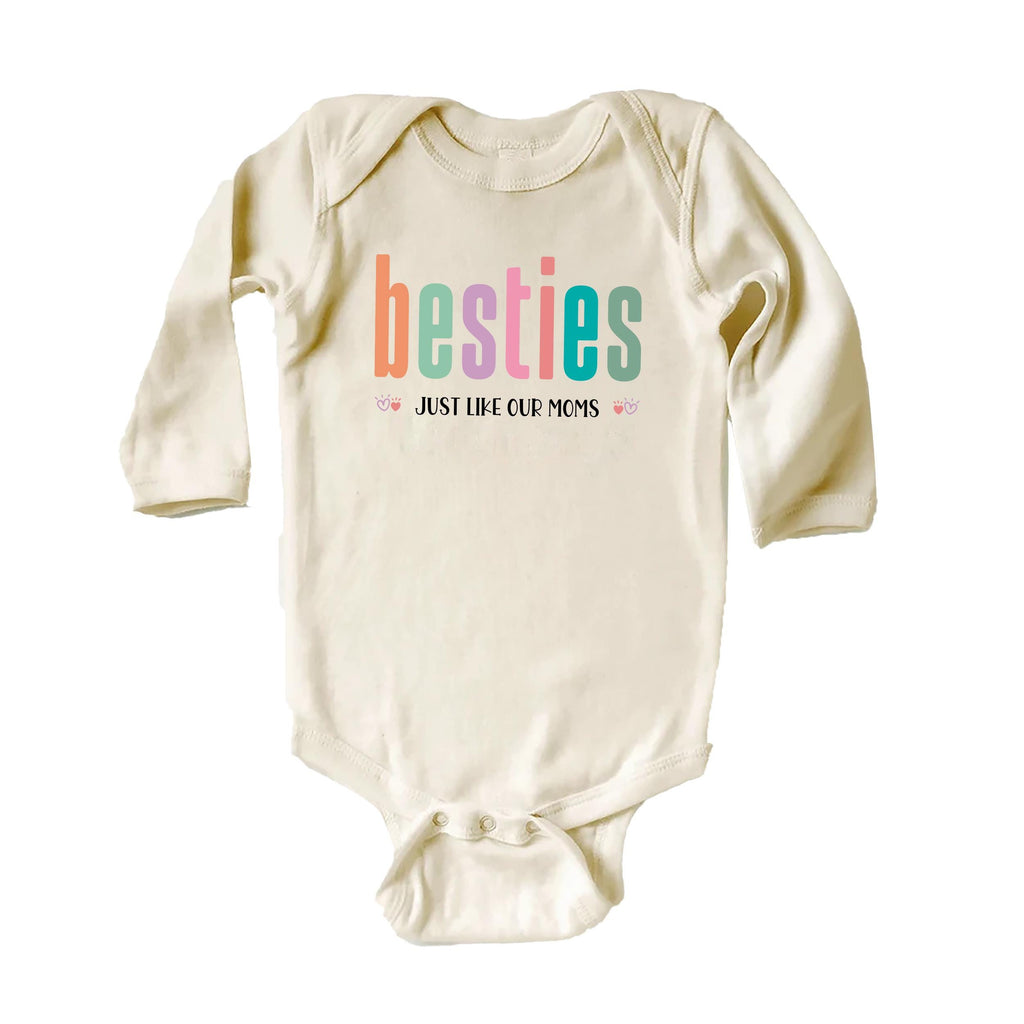 Besties Just Like Our Moms Onesie, Baby Bodysuit, Baby Shirt, Toddler Sweatshirt - Retro Best Friends Outfit, Baby Gift for Little Besties