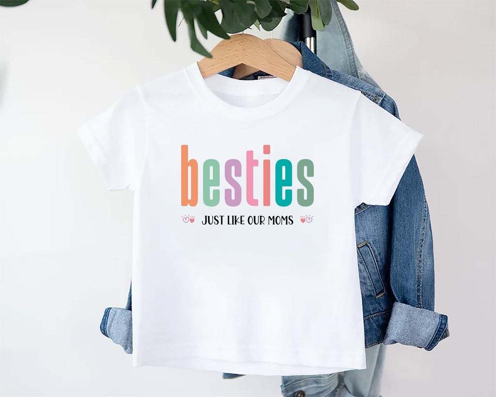 Besties Just Like Our Moms Onesie, Baby Bodysuit, Baby Shirt, Toddler Sweatshirt - Retro Best Friends Outfit, Baby Gift for Little Besties