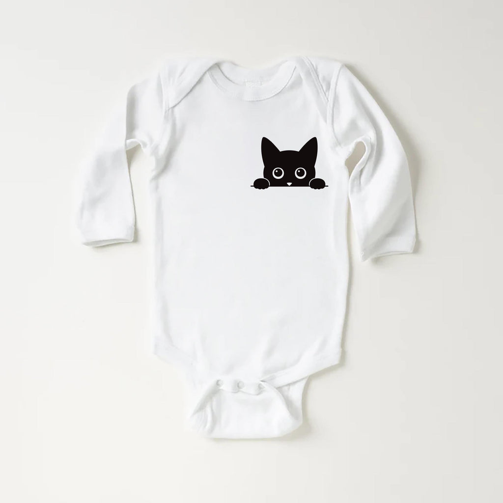 Black Cat Baby Shirt, Baby Onesie, Baby Bodysuit, Toddler Sweatshirt - Cute I Love Cats Outfit, Halloween Baby Gift, Spooky Cat Baby Clothes
