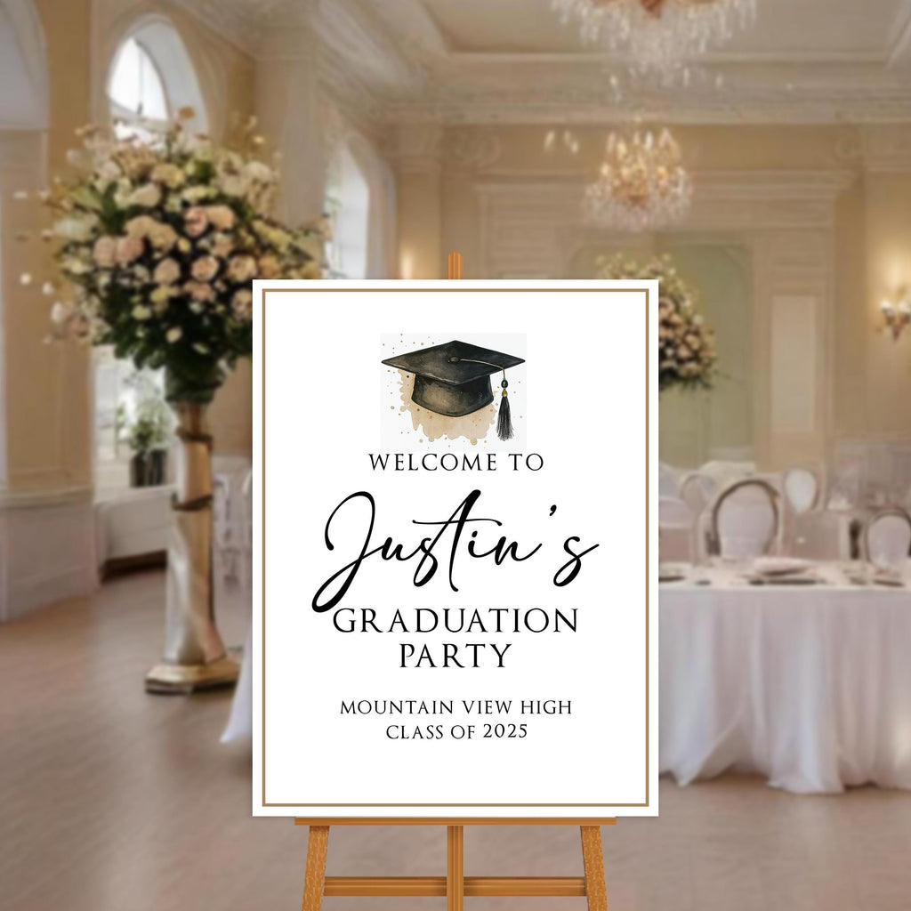 Custom Graduation Welcome Sign, Class of 2025 Party Decor, Personalized College Grad Sign, Foamcore PVC Acrylic Polystyrene Poster