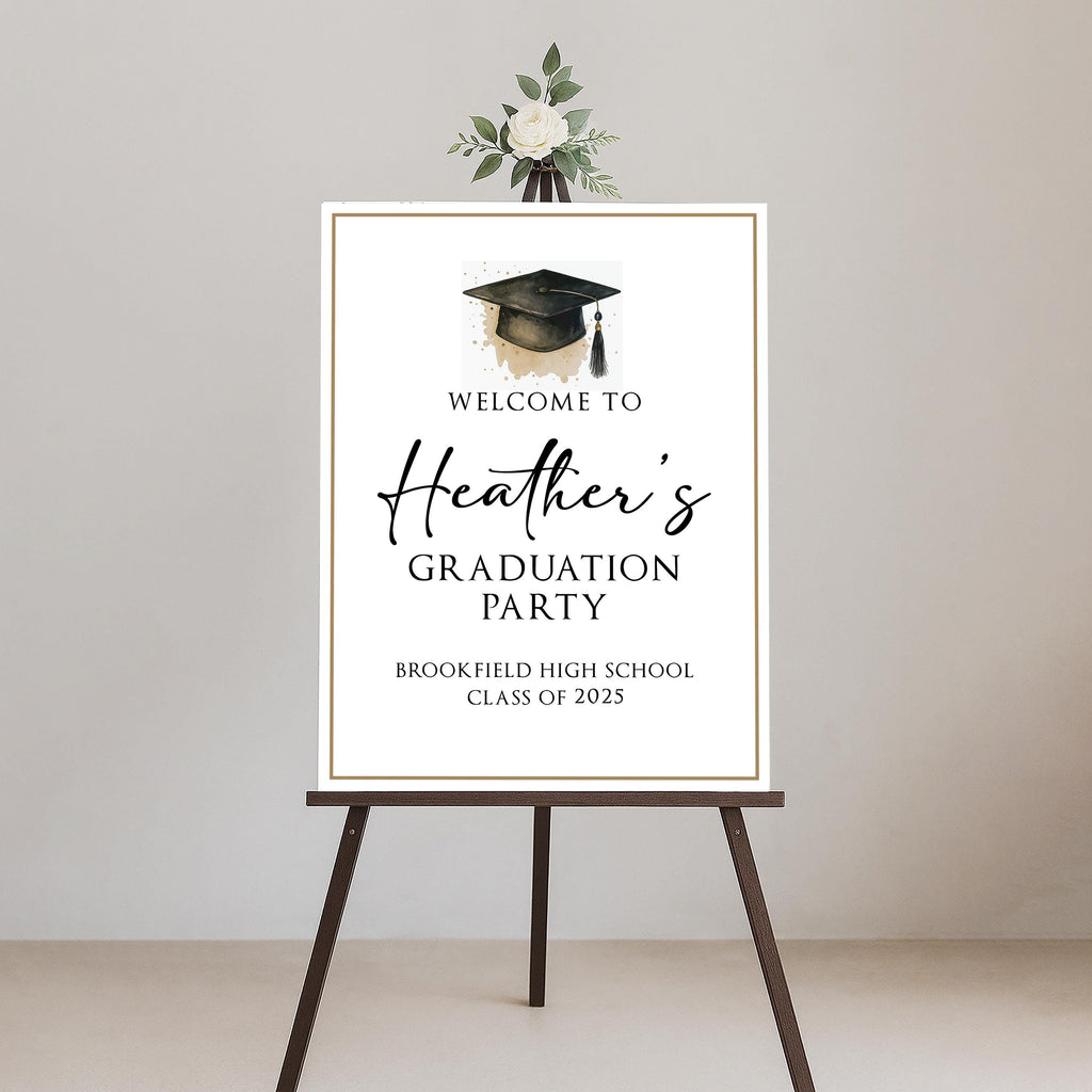 Custom Graduation Welcome Sign, Class of 2025 Party Decor, Personalized College Grad Sign, Foamcore PVC Acrylic Polystyrene Poster