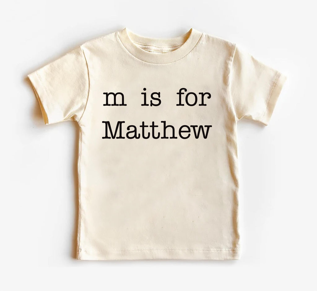 Personalized ‘Letter Is for Name’ Onesie, Baby Bodysuit, Baby Shirt, Toddler Sweatshirt - Vintage Custom Baby Outfit, Monogram Name Gift