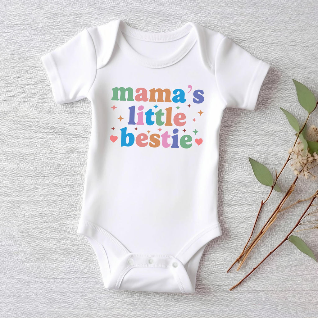Mommy’s Little Bestie Onesie, Baby Bodysuit, Baby Shirt, Toddler Sweatshirt - Cute Minimalist Mother’s Day Outfit, Baby Gift for Mom & Me