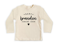 Personalized Announcement Onesie, Baby Bodysuit, Baby Shirt, Toddler Sweatshirt - Vintage Coming Soon Outfit, Custom Baby Reveal Gift Idea