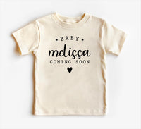 Personalized Announcement Onesie, Baby Bodysuit, Baby Shirt, Toddler Sweatshirt - Vintage Coming Soon Outfit, Custom Baby Reveal Gift Idea