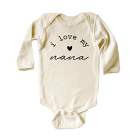 I Love My Nana Onesie, Baby Bodysuit, Baby Shirt, Toddler Sweatshirt - Minimalist I Love Grandma Outfit, Cute Baby Gift for Nana & Grandma