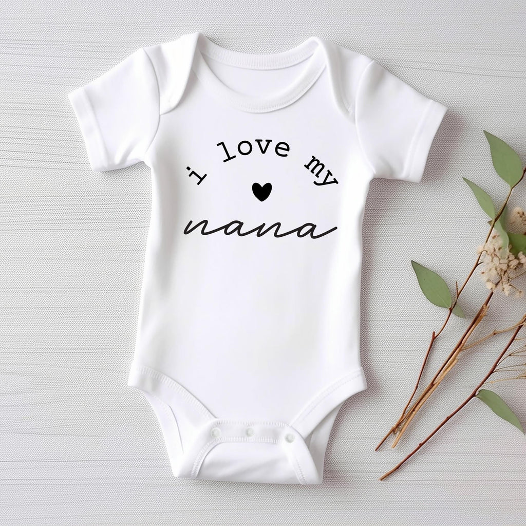 I Love My Nana Onesie, Baby Bodysuit, Baby Shirt, Toddler Sweatshirt - Minimalist I Love Grandma Outfit, Cute Baby Gift for Nana & Grandma