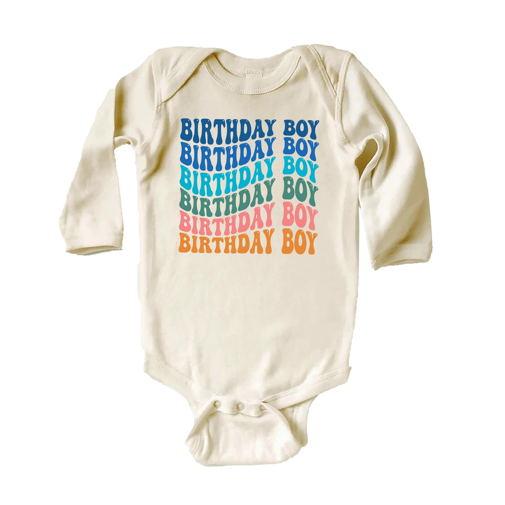 Retro Birthday Boy Onesie, Baby Bodysuit, Baby Shirt, Toddler Sweatshirt - Rainbow Birthday Outfit for Boys, Cute Party Gift, Colorful Look