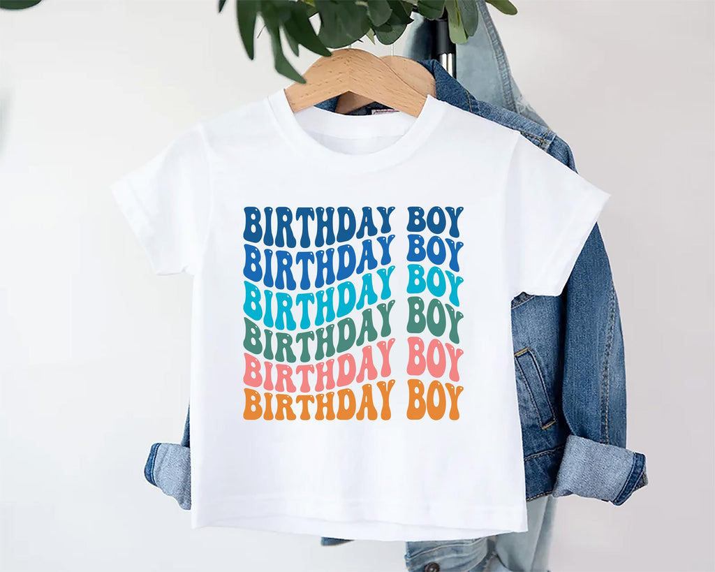 Retro Birthday Boy Onesie, Baby Bodysuit, Baby Shirt, Toddler Sweatshirt - Rainbow Birthday Outfit for Boys, Cute Party Gift, Colorful Look