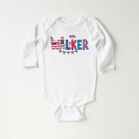 Personalized 4th of July Onesie, Baby Bodysuit, Baby Shirt, Toddler Sweatshirt - USA Patriotic Outfit, Custom Name Celebration Baby Gift