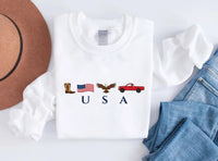 USA Embroidered Icons Sweatshirt