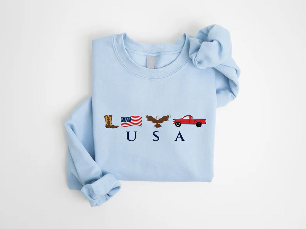 USA Embroidered Icons Sweatshirt