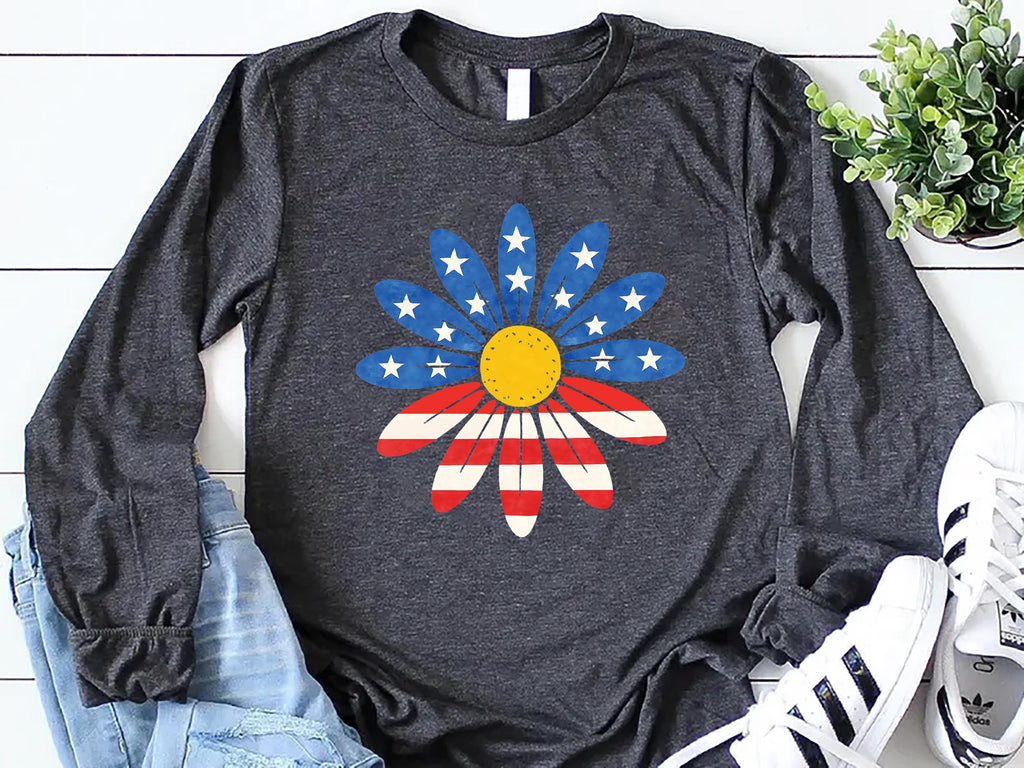 July 4th Daisy Long Sleeve Shirt
