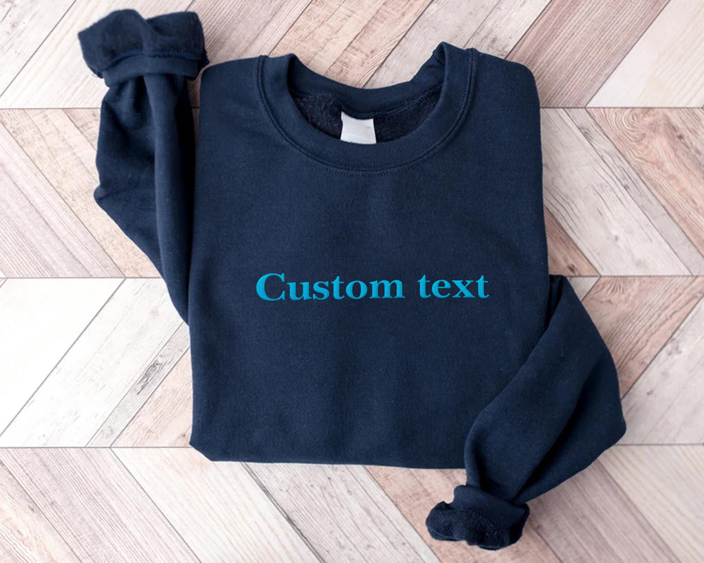 Minimal Custom Text Embroidered Sweatshirt