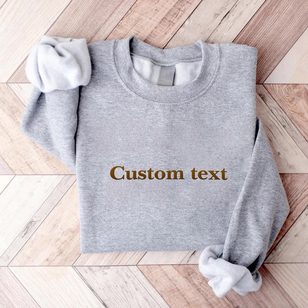 Minimal Custom Text Embroidered Sweatshirt